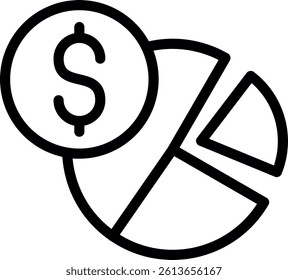 Doughnut Chart Line Vector Icon Design