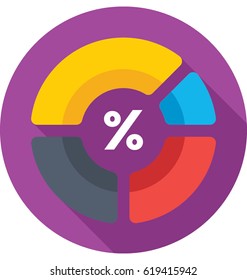 Doughnut Chart Vector Icon 
