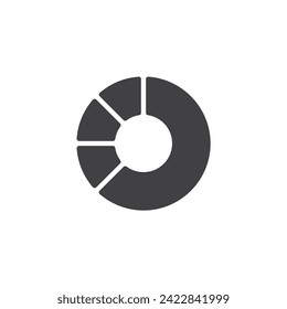 Doughnut Chart vector icon. filled flat sign for mobile concept and web design. Pie chart diagram glyph icon. Symbol, logo illustration. Vector graphics