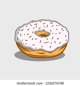 doughnut chocolate sprinkles vector
