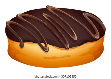 Doughnut with chocolate topping illustration