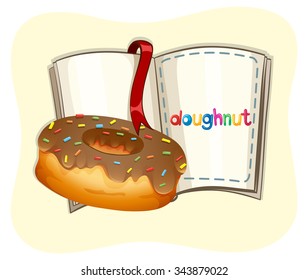 Doughnut with chocolate topping illustration