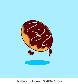 Doughnut Chocolate Vector Illustration Cartoon Design , Donut Chocolate sweet 