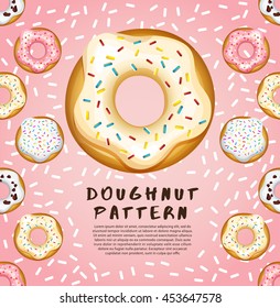 Doughnut Colorful Pattern : Vector Illustration