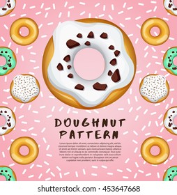 Doughnut Colorful Pattern : Vector Illustration