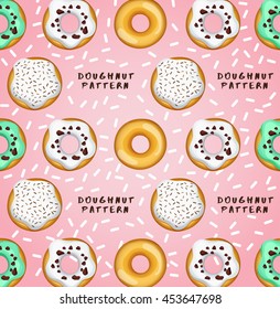 Doughnut Colorful Pattern : Vector Illustration