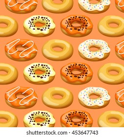 Doughnut Colorful Pattern : Vector Illustration