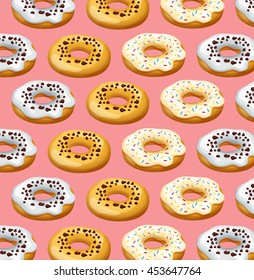 Doughnut Colorful Pattern : Vector Illustration