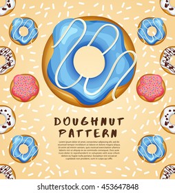 Doughnut Colorful Pattern : Vector Illustration