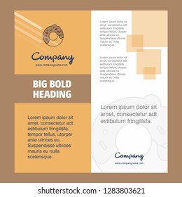 Doughnut Company Brochure Title Page Design. Company profile, annual report, presentations, leaflet Vector Background