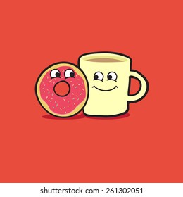 doughnut and a cup of coffee the perfect couple