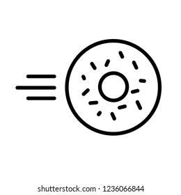 Doughnut delivery outline icon. linear style sign for mobile concept and web design. Donut food simple line vector icon. Symbol, logo illustration.