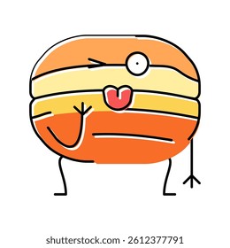 doughnut dessert character color icon vector. doughnut dessert character sign. isolated symbol illustration