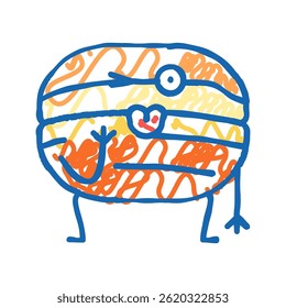 doughnut dessert character doodle icon sketch vector. doughnut dessert character sign. isolated symbol illustration