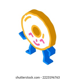 doughnut dessert character isometric icon vector. doughnut dessert character sign. isolated symbol illustration
