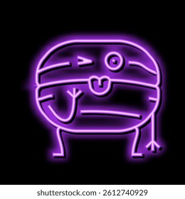 doughnut dessert character neon light sign vector. doughnut dessert character illustration