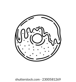 Aceite de nogal, donut en vector estilo doodle