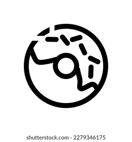 Doughnut or Donut icon, outline vector illustration logo template in trendy style. Editable graphic resources for many purposes.