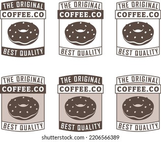 Doughnut or Donut Icon with Text isolated on a White Background