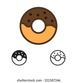Doughnut or donut icon. Vector. 