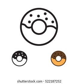 Doughnut or donut icon. Vector. 