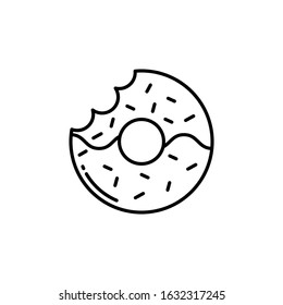 Doughnut, donut icon vector image. Can also be used for food and drinks. Suitable for mobile apps, web apps and print media.