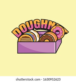 doughnut donuts box vector donat
