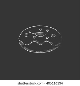 Doughnut. Drawn in chalk icon.