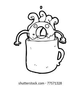 doughnut dunked in coffee cartoon