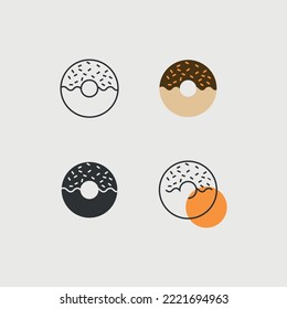 doughnut fast food vector icon donut