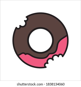 Illustration zum Vektordesign von Doppelnuss-Flachbild-Symbolen