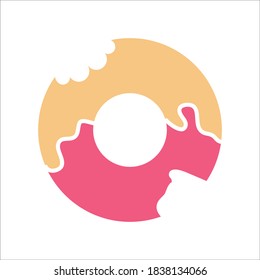 Doughnut Flat Icon Color Design Vector Template Illustration