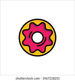 Doughnut  Flat Icon Isolated On White Background