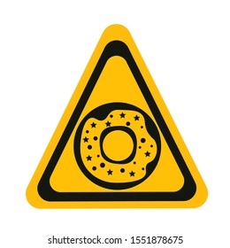 Doughnut flat icon on white transparent background.  hazard warning icon on white background 