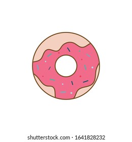 Doughnut flat vector icon isolated on a white background.