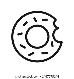 Doughnut flat vector outline icon