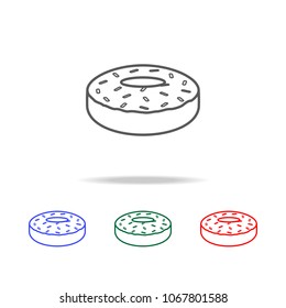 doughnut glaze icon. Elements of fast food multi colored line icons. Premium quality graphic design icon. Simple icon for websites, web design, mobile app, info graphics on white background