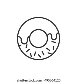 doughnut glaze icon, line design