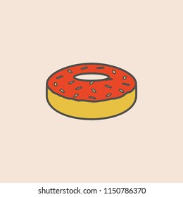 doughnut glaze line icon. Element of fast food icon for mobile concept and web apps. Field outline doughnut glaze line icon can be used for web and mobile