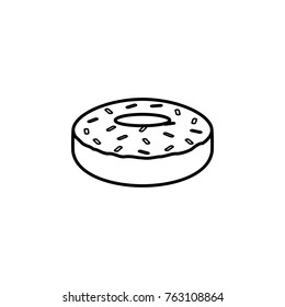 doughnut glaze line icon on white background
