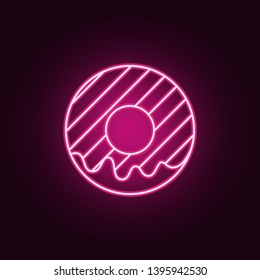 Doughnut glaze neon icon. Elements of fast food set. Simple icon for websites, web design, mobile app, info graphics