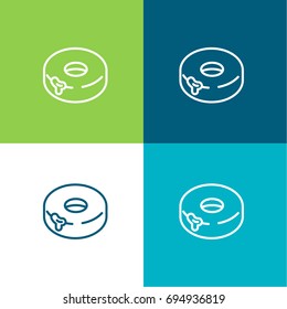 Doughnut green and blue material color minimal icon or logo design