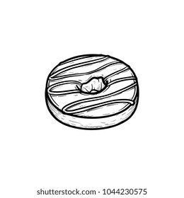 Doughnut hand drawn outline doodle icon. Vector sketch illustration of glazed doughnut for print, web, mobile and infographics isolated on white background.