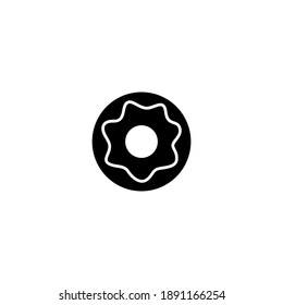 Doughnut icon. Bakery icon. Simple, flat, black, glyph.