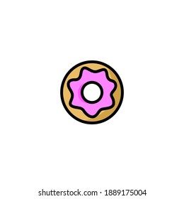 Icono de anillos. Icono de panadería. Sencillo, contorno, negro, plano, color.