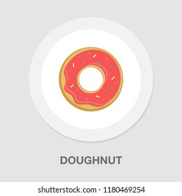 Doughnut Icon - Cake Or Dessert Snack - Bakery Pastry Icon