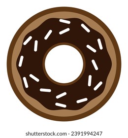 Doughnut icon. Chocolate donut isolated on a white background. donuts with chocolate glaze. Simple modern design. Vector illustration.