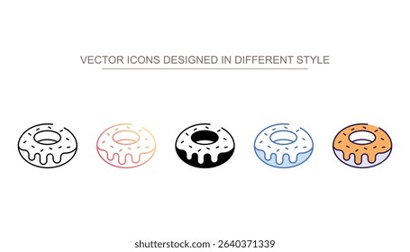 Doughnut icon design with white background stock illustration