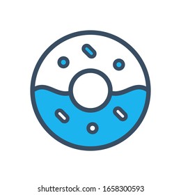 Doughnut icon designed in filled outline style
