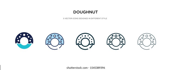 doughnut icon in different style vector illustration. two colored and black doughnut vector icons designed in filled, outline, line and stroke style can be used for web, mobile, ui